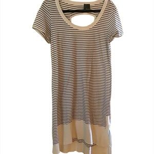 DONATING SOON Anthropologie Left of Center Striped Asymmetrical Dress Size S